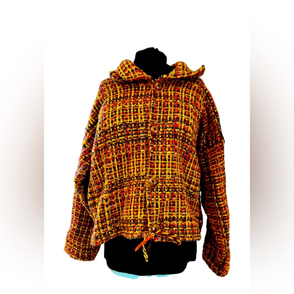 Vintage Ecuadorian handwoven jacket- 100% wool